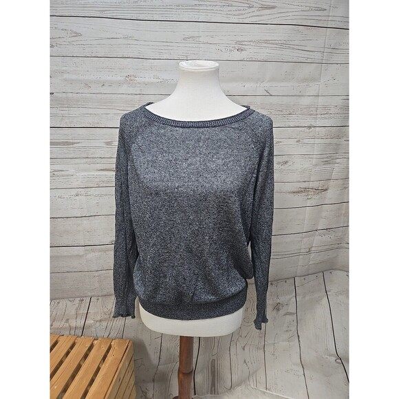 J. Crew Dark‎ Gray Linen Blend Lightweight Sweater Long Sleeve Women's Size Med - Picture 1 of 7